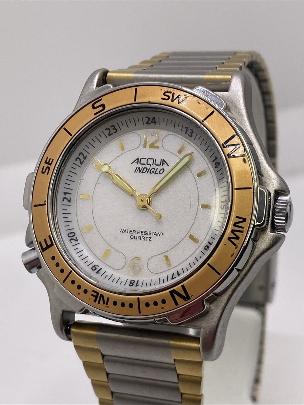 Vintage Mens Acqua By Timex Mens Indiglo Watch New Battery